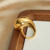 Chunky Stainless Steel Rings For Women 18k Gold Plated Waterproof No Tarnish Geometric Glossy Simple Women's Ring Jewelry