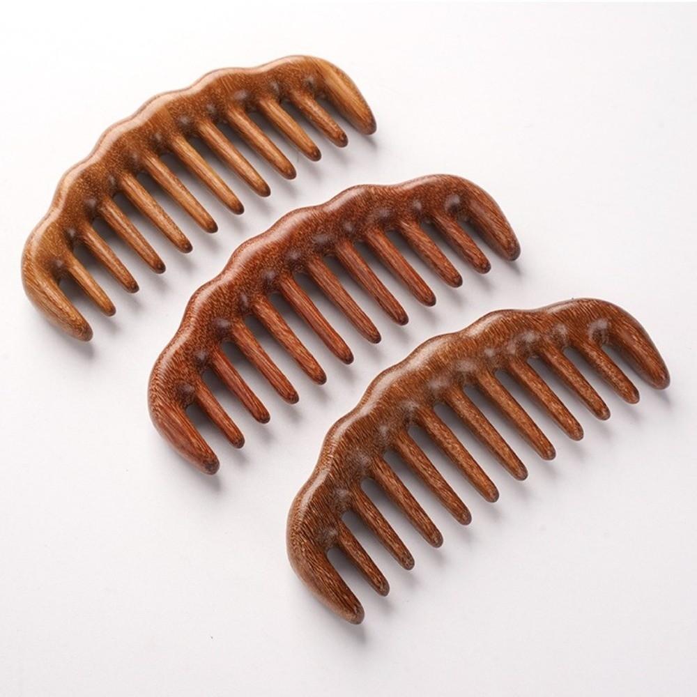 Anti-Static Wooden Comb Handmade Carving Scalp Massager Comb New Wide Tooth Hair Comb Gifts