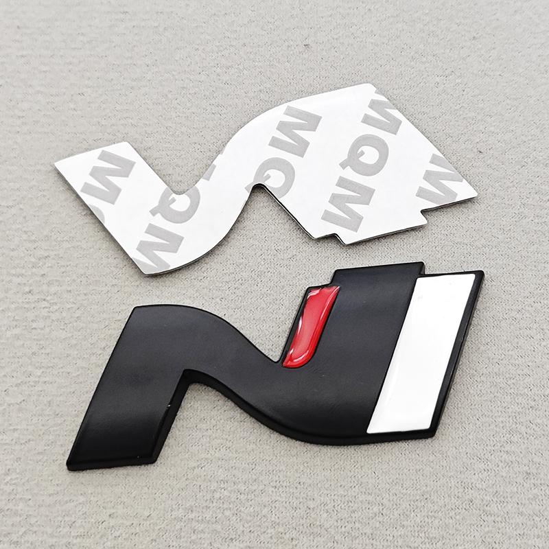 HWCB2 3D Metal NLine N Logo Rear Boot Trunk Emblem Front Grille Badge Decal For Hyundai I20 I30 Sonata Kona Elantra Tuson Car Stickers
