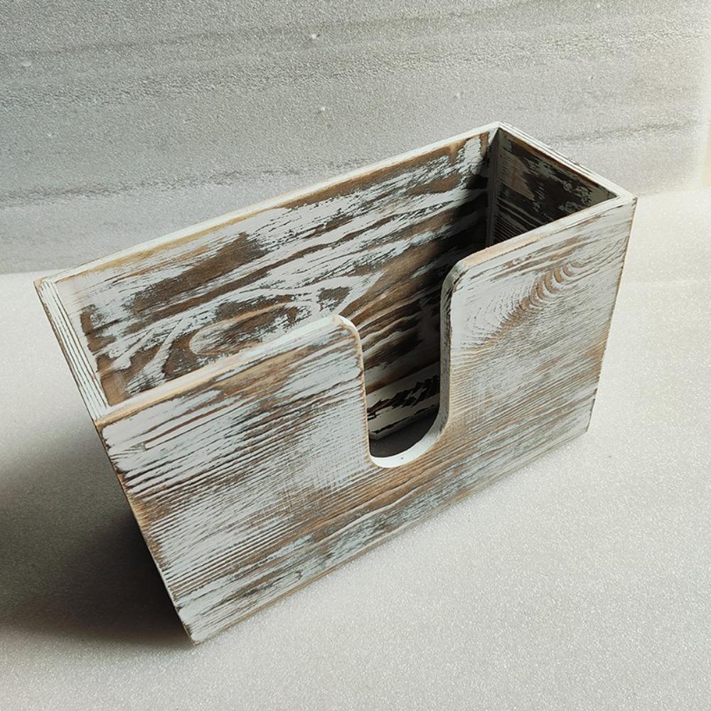Table Organizer Wooden Napkin Holder Creative Paper Storage Holder  For Restaurant