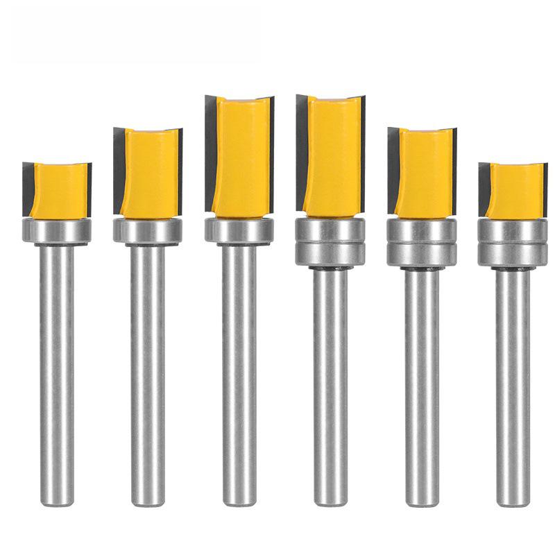 6-Pattern Guide Trim Router Bit with Bearing for Woodworking