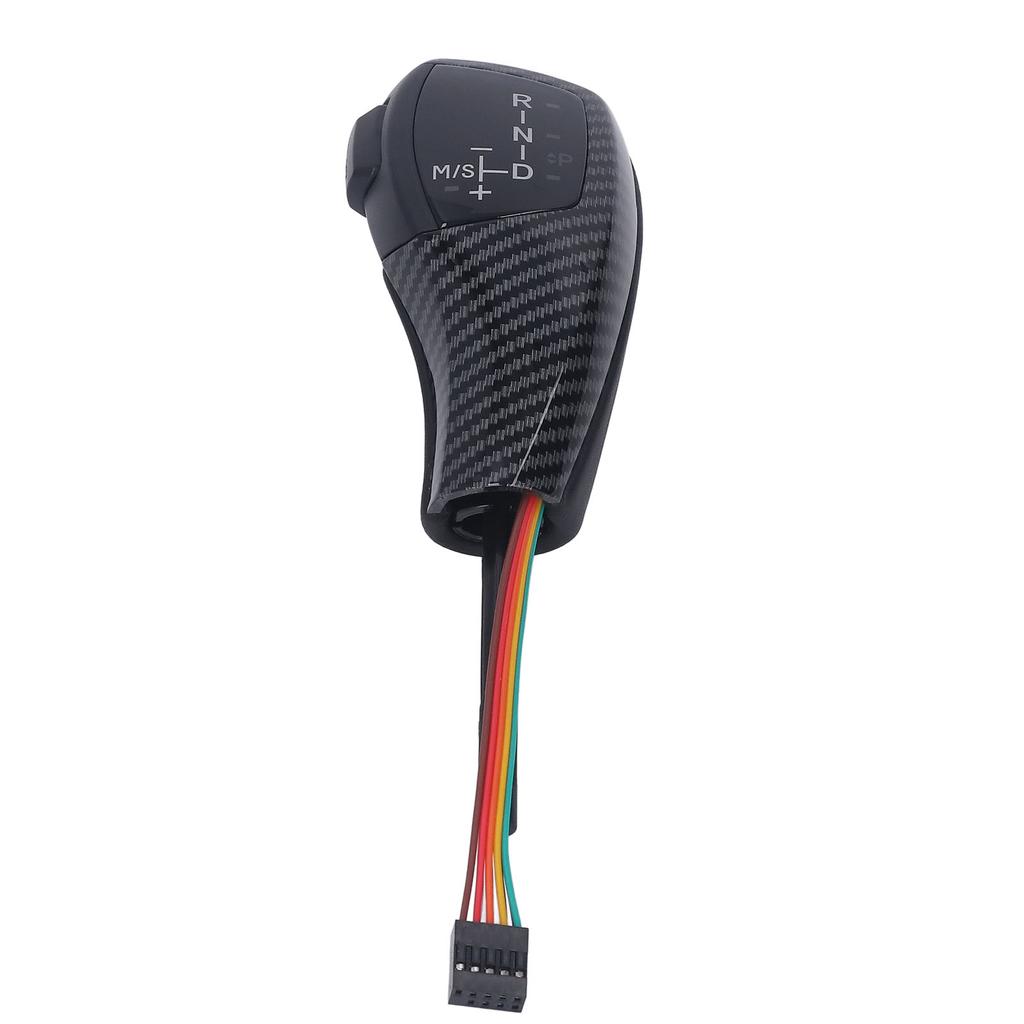 LED Gear Shift Knob Red Engine Start Button Cover Kit for 6 Series E63 E64 Pre‑facelift 2004‑2006 Carbon Fiber Style