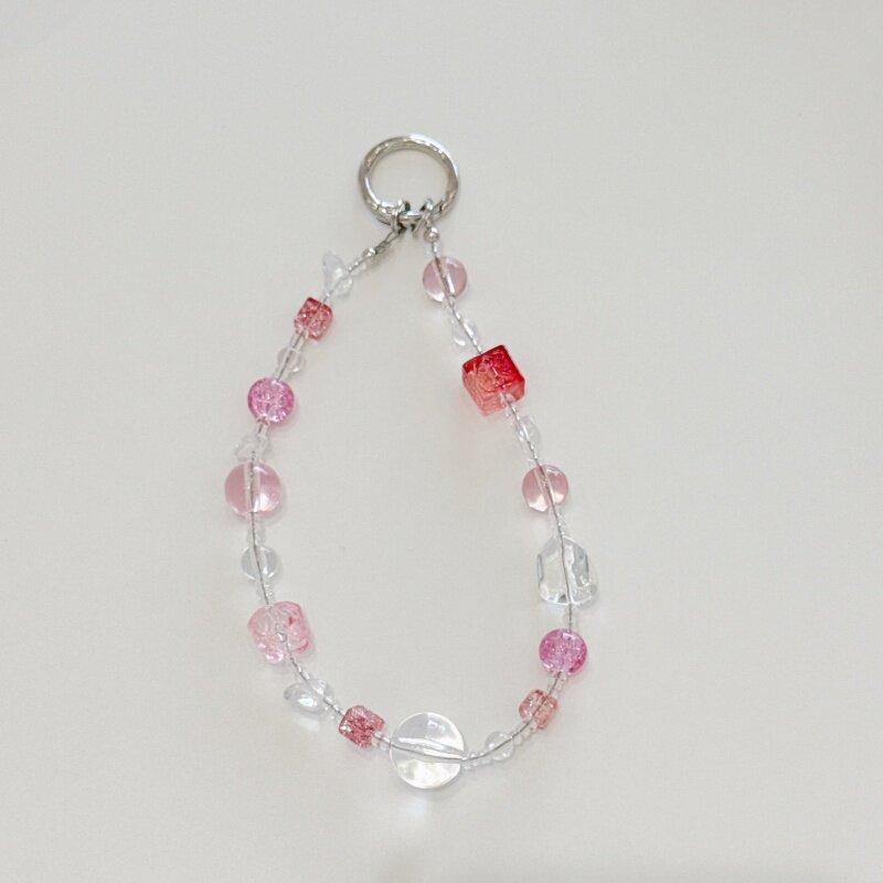 Light Luxury High-End Crystal Bead Mobile Phone Chain,Lnstagram Style Women's Pearl Wrist Bag Decoration,Keychain Hanging chain