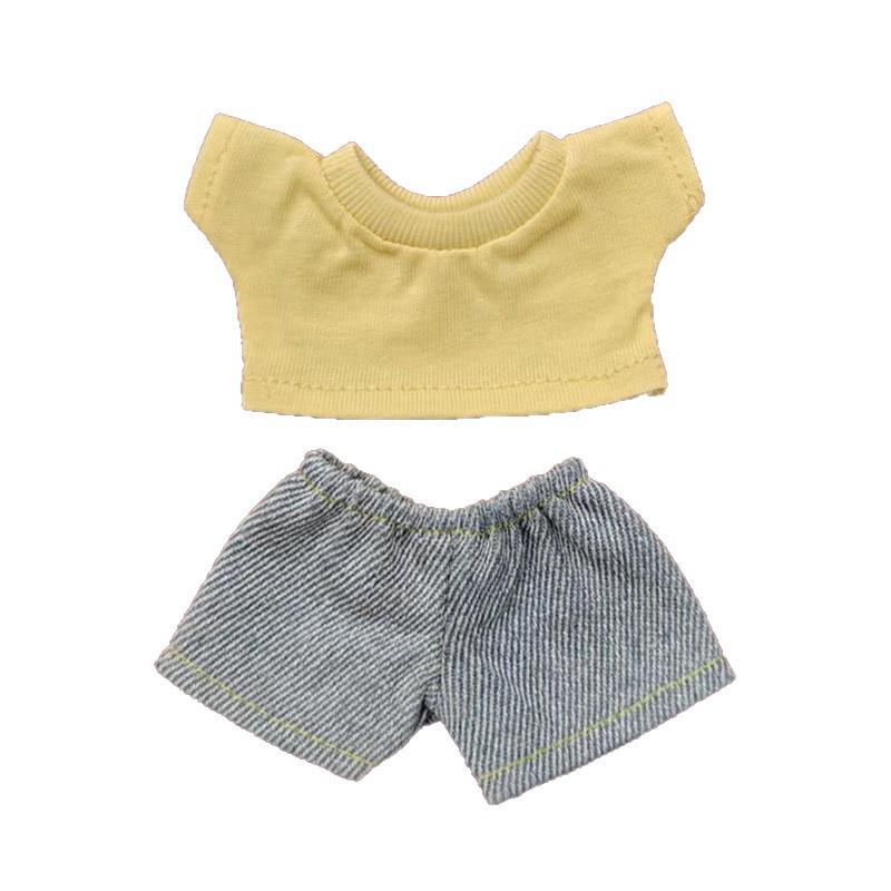 Labubu Keychain Pendant Outfit: Doll Jeans and Short Sleeve Set