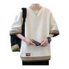 [GUTHONG] Men's Short Sleeve Men's 3/4 Sleeve Summer Clothes Layered Large Size Stylish Casual Pullover Popular Loose Top Men's T-Shirt