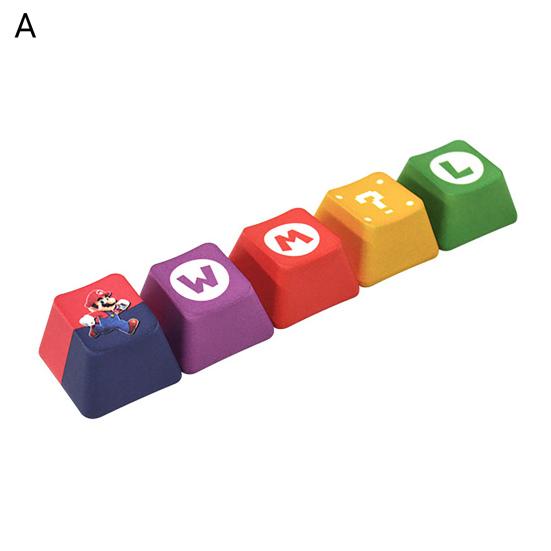 5Pcs Keycaps Comfortable Non-fading Indeformable Replacement Wear-resistant Ergonomic PBT Gaming Keyboard Key Cap