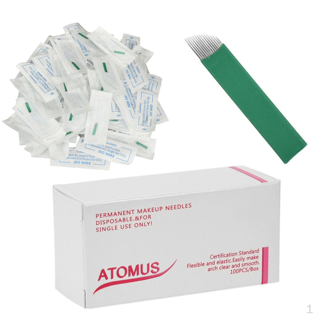 

1 Microblading Tattoo Needles Permanent Makeup Manual Eyebrow Blades Set 14 Pins