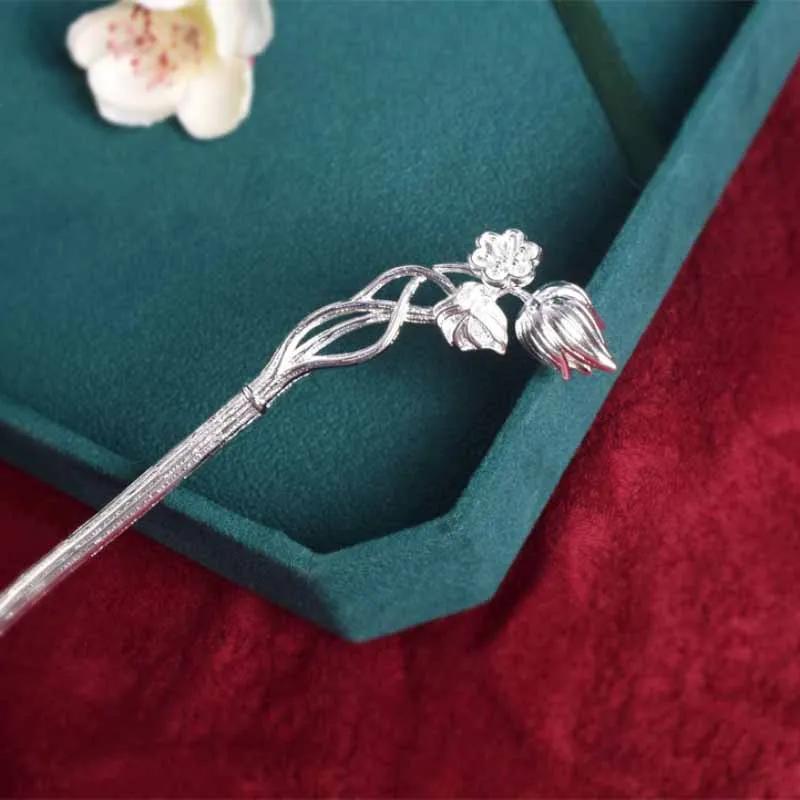 Designer new Thai  retro hairpin Chinese style exquisite flowers hair jewelry light luxury charm classic hanfu accessories