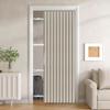 Blackout Accordion Style Magnetic Screen Door 100x230cm/39.4x90.6in for Closet Pleated Folding Doorway Curtain Accordion Door Interior Room Divider