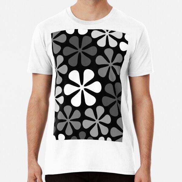 Abstract Flowers Monochrome  S To 5XL Made In the AU/USA T-Shirt