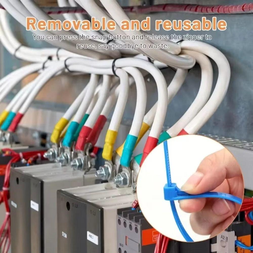 100 PCS Durable Self-locking Zip Ties Heavy Duty Car Instrument Zip Ties Cable Stripper Tool