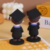 Bachelor's Graduation Cake Topper 3D Design Cute Figurines Graduate Cake Figurine Cartoon Style Graduation Ornament Decor
