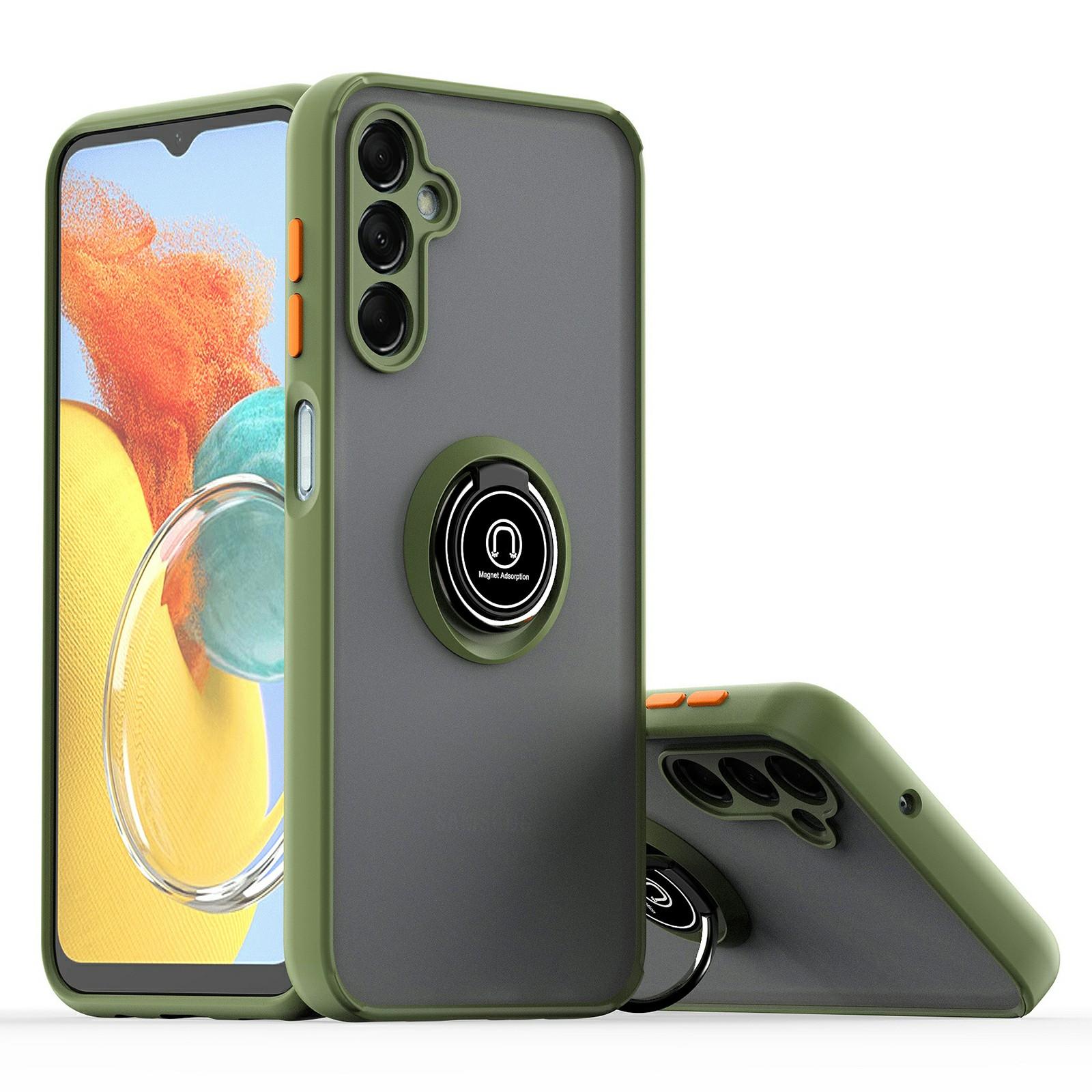 

Чехол для Samsung Galaxy A55 5G с кольцом-подставкой, ПК+ТПУ, магнитный автомобильный держатель, чехол для телефона F