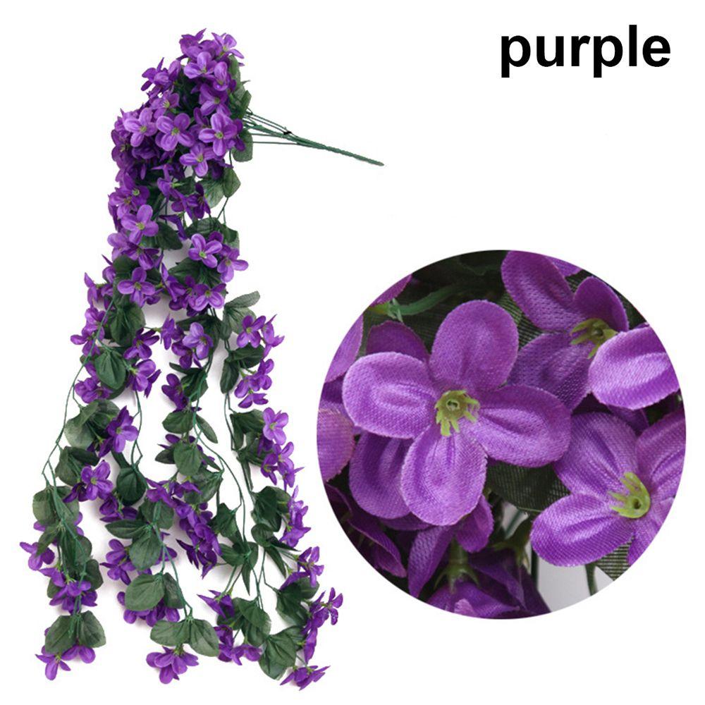 Silk Violet Wall Hanging Artificial Flower Rattan Garden Simulation Fake Vine Home Decor Wedding Indoor Outdoor