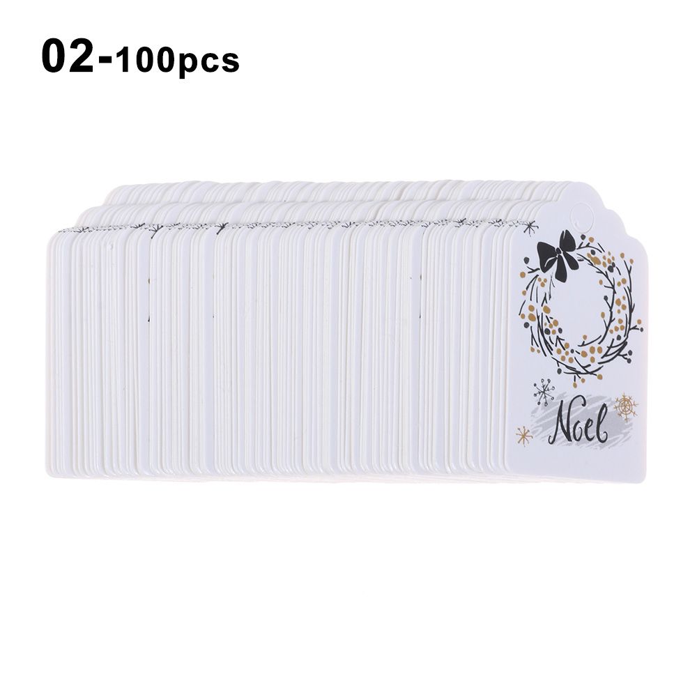 100pcs DIY Xmas Decoration Wrapping Supplies Gift Wrapping Hang Tags Kraft Tag Christmas Labels