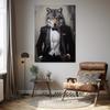 Vintage Tiere in Smokings Wolf Tiger Zebra Bär Hase Kunst Poster Leinwand Malerei Wanddrucke Bild Wohnzimmer Heimdekor