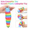 Colorful Caterpillar Fidget Toy Funny Bendable Cute Portable Stress Relief Decompression Kids Adults Slug Sensory Toy Birthday Gift