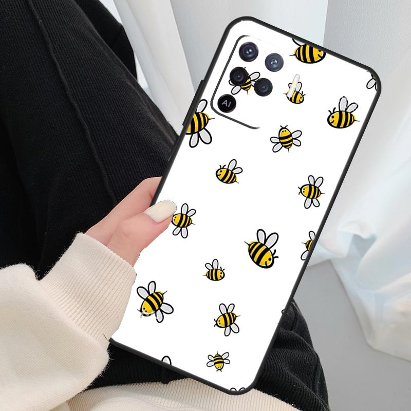 Bee Bumblebee Pattern Case For Oppo A96 A76 A16 A60 A98 A58 A78 A18 A38 A80 A40 A77 A57 A17 A74 A54 A94 A15 A5 Pro