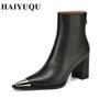 Sexy Pointed Toe Ankle Women Boots Brand Luxury High Heels Shoes  New Winter Leather Goth Gladiator Pumps Chelsea Botines