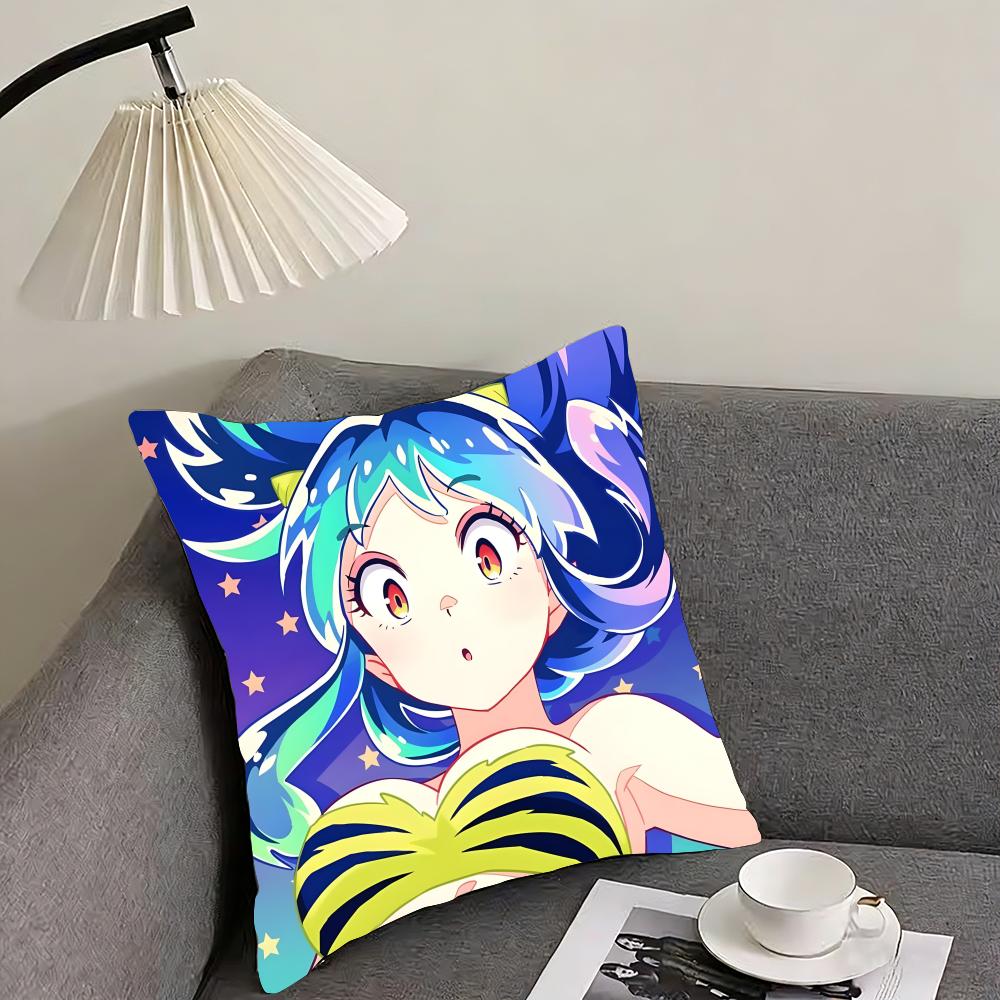 UUrusei YatsuraA Anime Cushion Cover Pillowcase Ultra Soft Skin Friendly Fabric Cloud Like Comfort Concealed Zipper