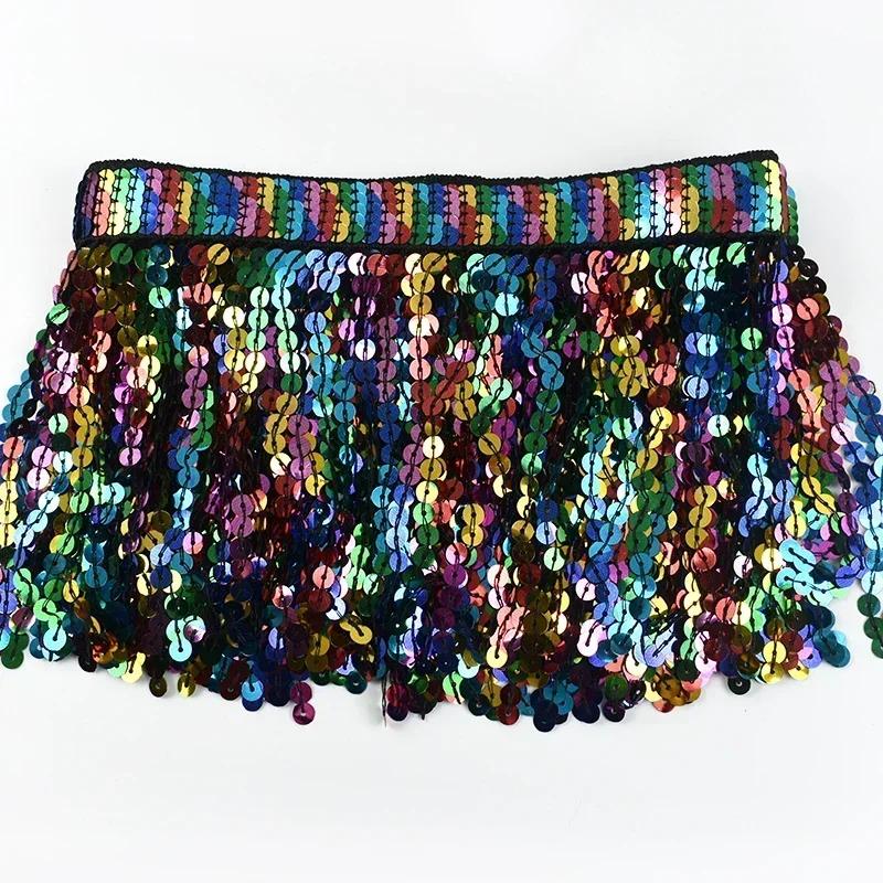 2/5Yards Meetee 16cm Tassel Fringe Lace for Sewing Skirt Garment Curtain Ribbon Rainbow Sequin Trim DIY Craft Decor Accessories