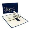 3D Airplane Style Greeting Card Party Invitation Cards Model Decoration Paper Carving Folding DIY Festival Gathering Supply TMZ