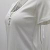 Sexy Women T-shirt U Neck Solid Color Low Cut Short Sleeve Slim Blouse Top for Summer