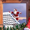 Christmas Window Clings Climbing Santa Cling, Roof Claus Static Waterproof Stickers Decal, Reusable Decorative Glass Sticker for Holiday Party Decor