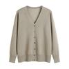 Autumn Casual Womens Cardigan Soft V Neck Long Sleeve Single Button Solid Color Sweater Coat