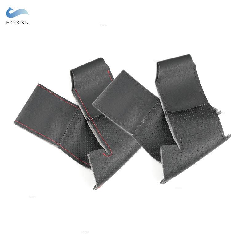 For Ford EcoSport 2014-2017 For Fiesta 2008 - 2017 Car Steering Wheel Cover Perforated Microfiber Leather Interior