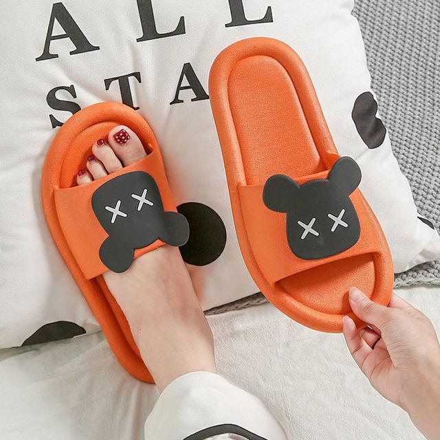 

Летние тапочки, женские милые шлепанцы с открытым носком на низкой платформе, женские домашние домашние шлепанцы на плоской подошве, пляжные женские пары 35-36 оранжевый