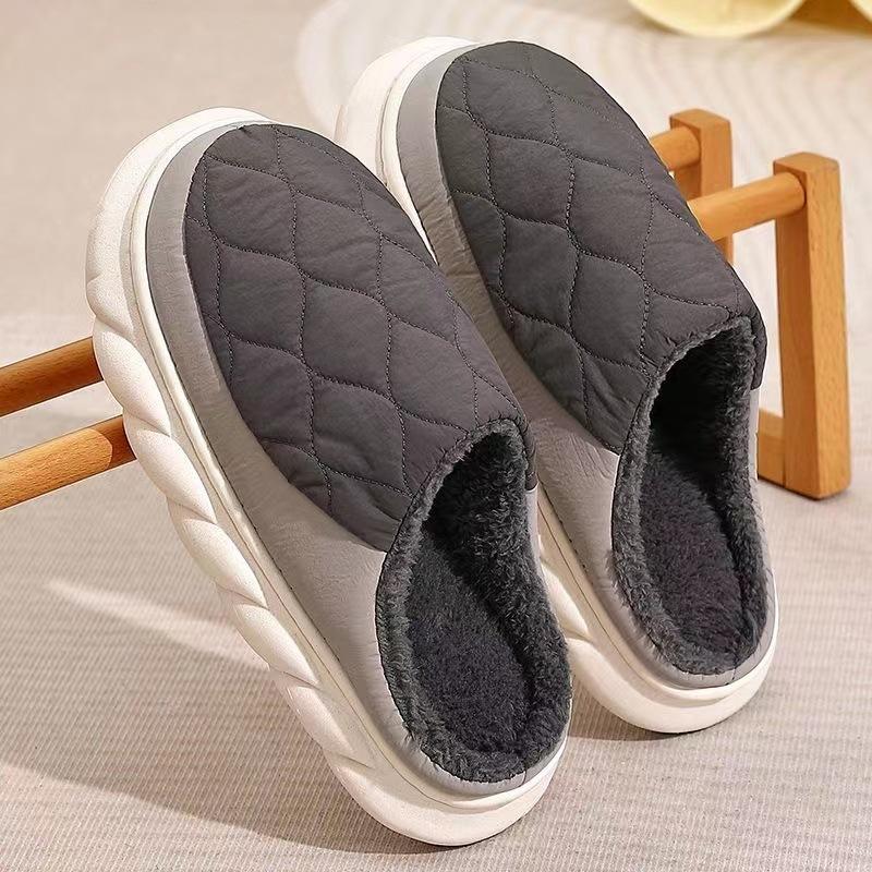 Fashion Shevalues Men Fluffy Cotton Slippers Winter New Platform Men Plush Slippers Indoor Soft Fur House Shoes Casual Men Fuzzy Slipper