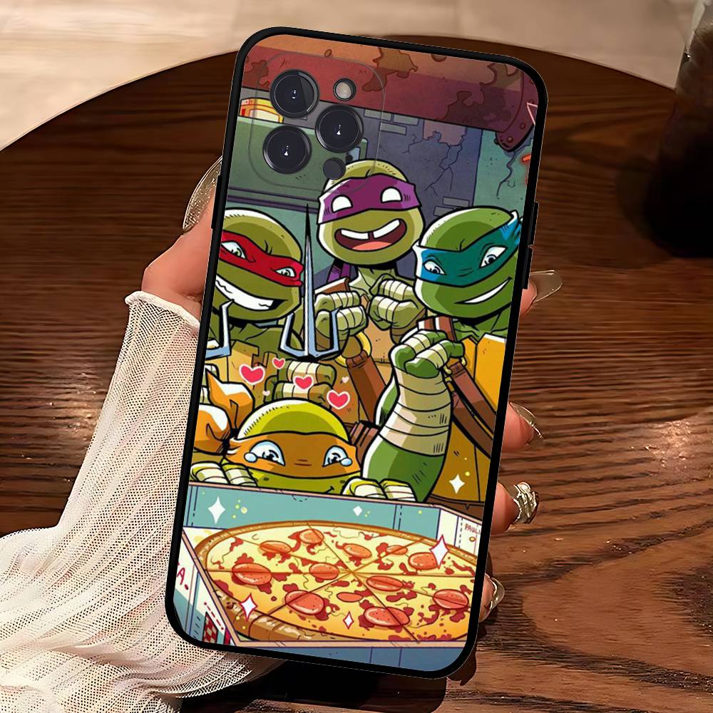 Animated N-Ninja T-Turtles TV Phone Case For Iphone 16 15 17 13 14 12 11 Pro Max Plus Black Shell Cover Case