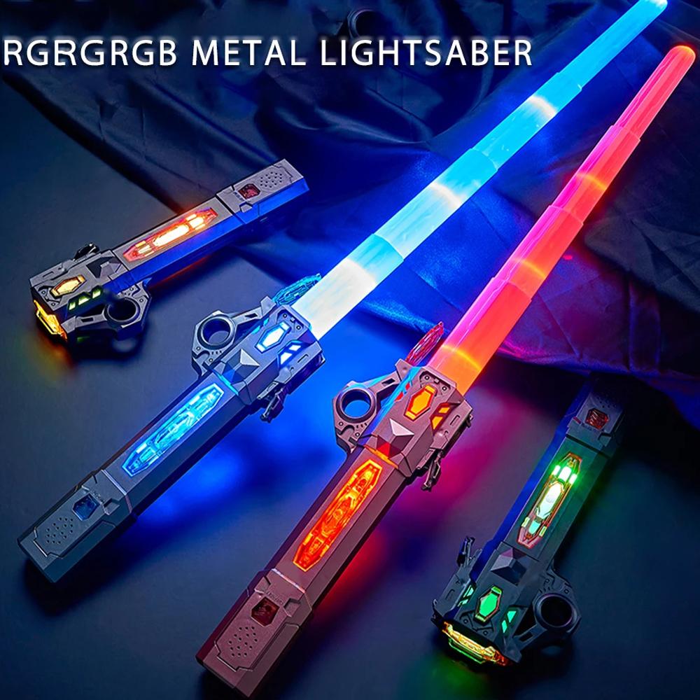 Kinder Bunte Leuchtende Schwertspielzeuge Teleskopisches Musik Laser Schwert 2-in-1 Drehende Dekompression, Halloween Requisiten