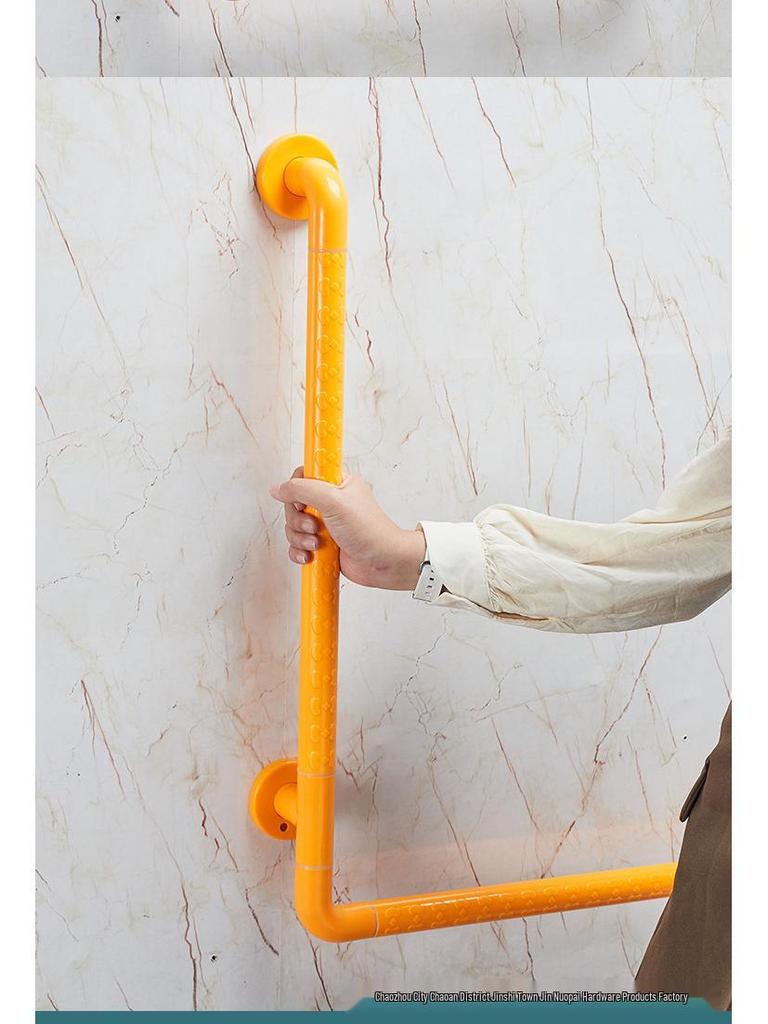 Anti-Slip L-Shaped Bathroom Handrail for Elderly and Disabled - Toilet Safety Handle