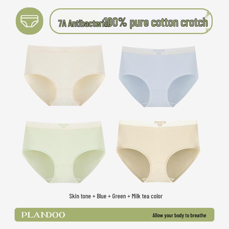 7A Grade Girls  Cotton Underwear: 4-6 Pack, All-Cotton Gusset, Summer Mid-Waist Seamless Briefs L for 100-120 lbs