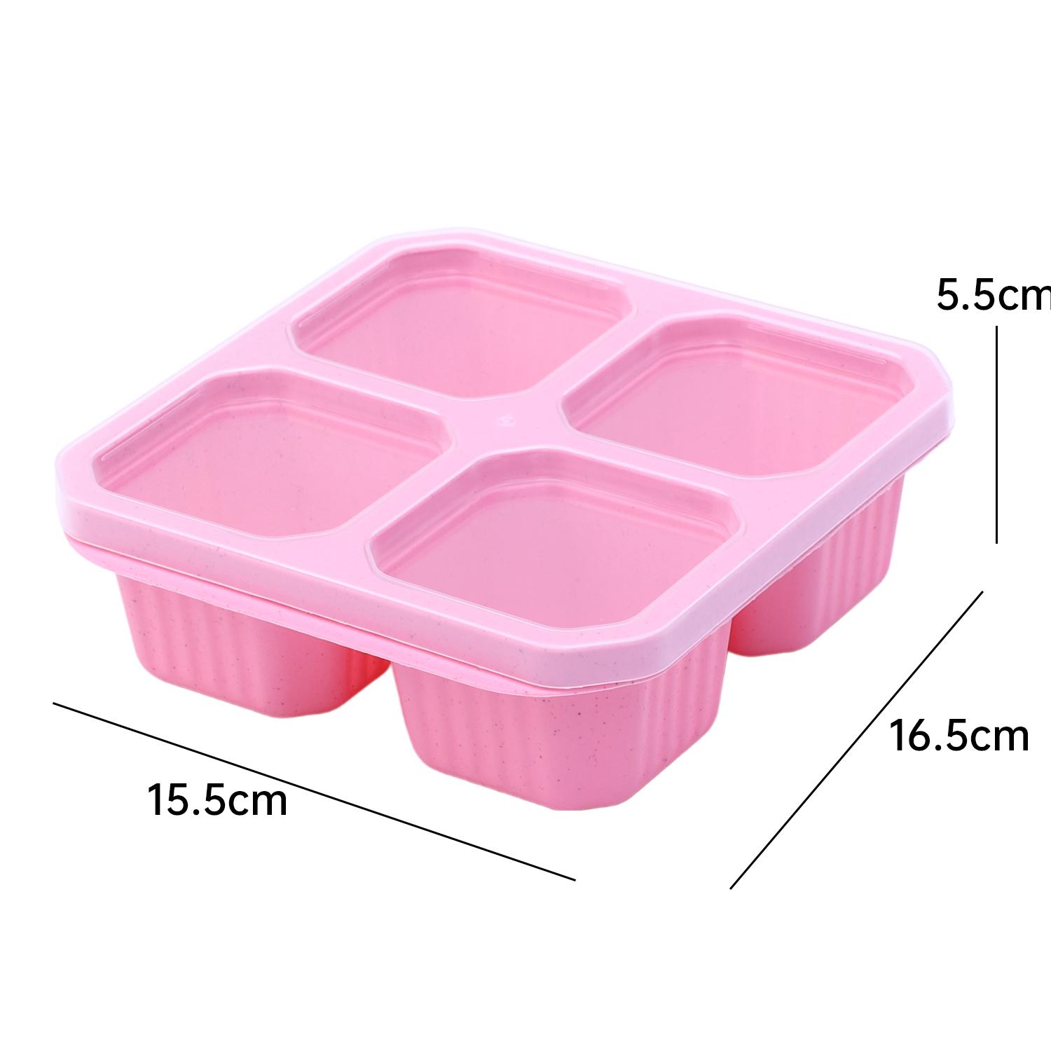 4 Grid Snack Containers Reusable Meal Prep Lunch Containers Portable for Kids and Adults Home Snack Storage Bottles Kitchen Tool