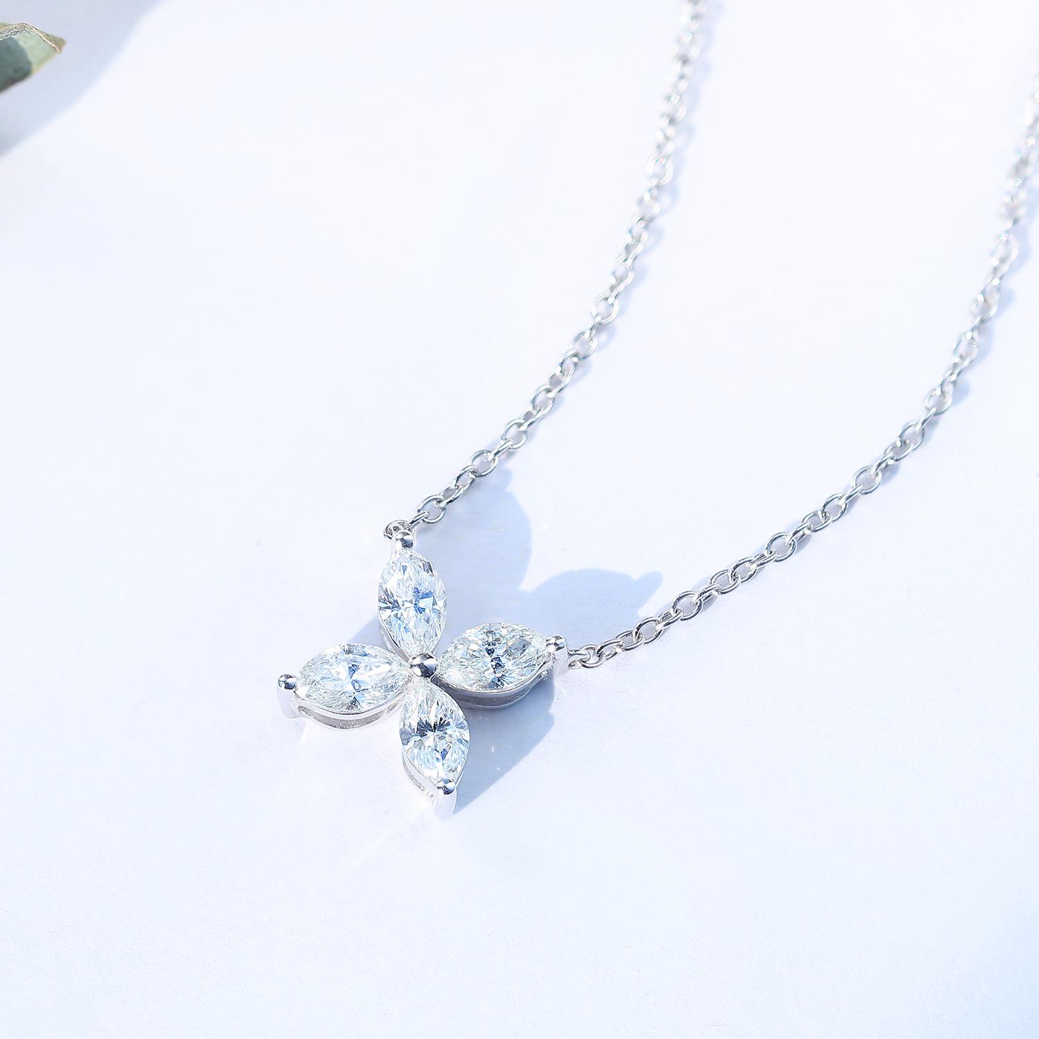 

Ожерелье из розового золота с четырьмя лепестками клевера и бриллиантами, 32-точечная золотая платиновая подвеска с бриллиантами в виде конского глаза для женщин