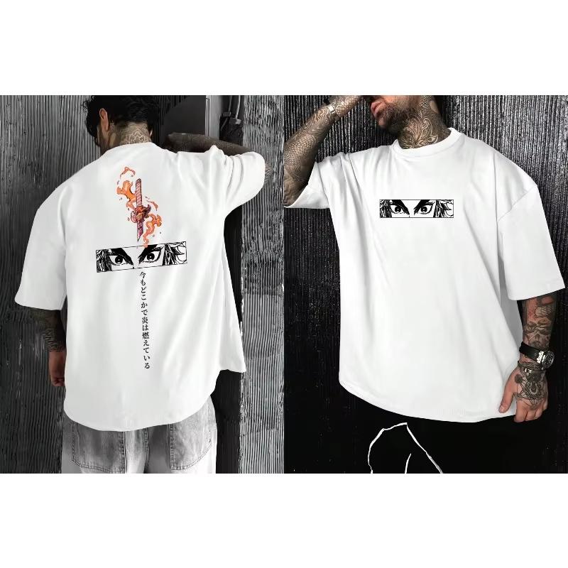 Ghost Slayer Anime Printed Mens and Womens Tshirts Japanese Harajuku Style Mens Spring and Summer New Product Casual Tshirt