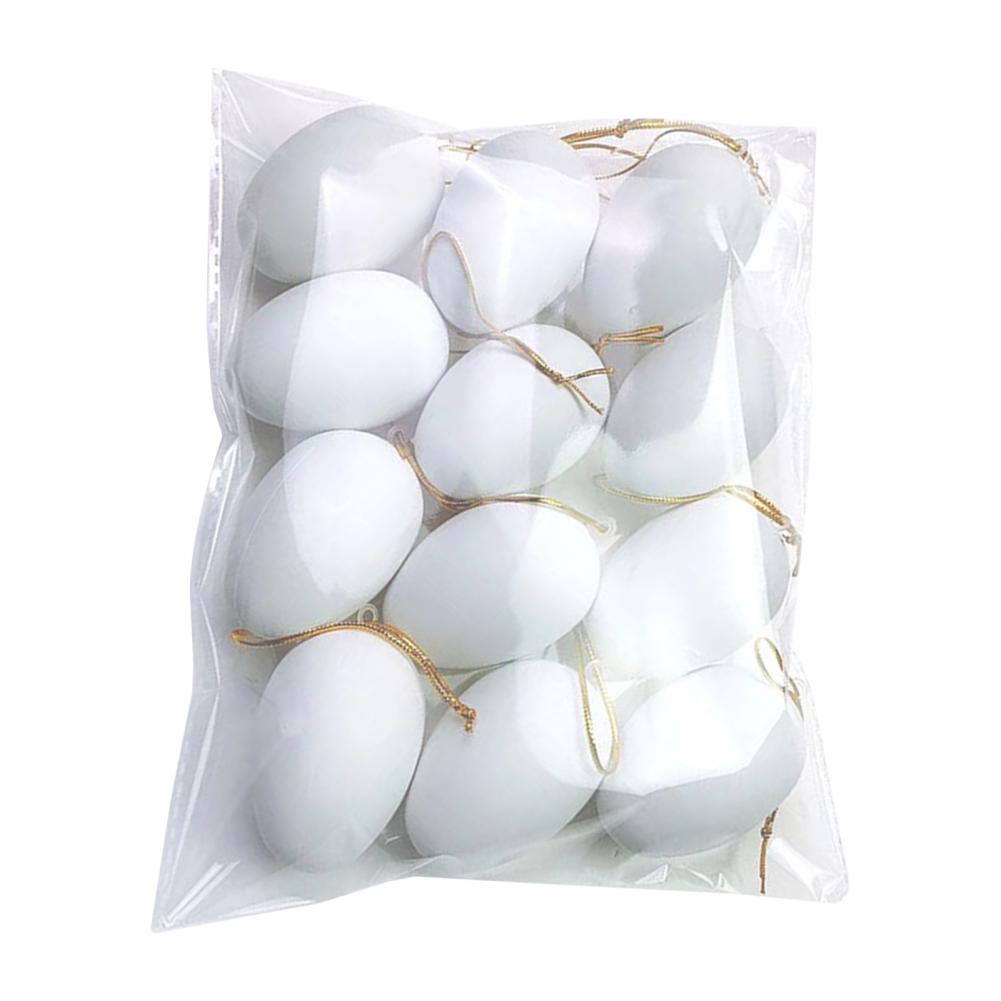 12/24Pcs Simulated Easter Eggs Colorful Durable Plastic Hanging Egg Decorations Kids DIY Egg Craft Kit For Easter Home Decor