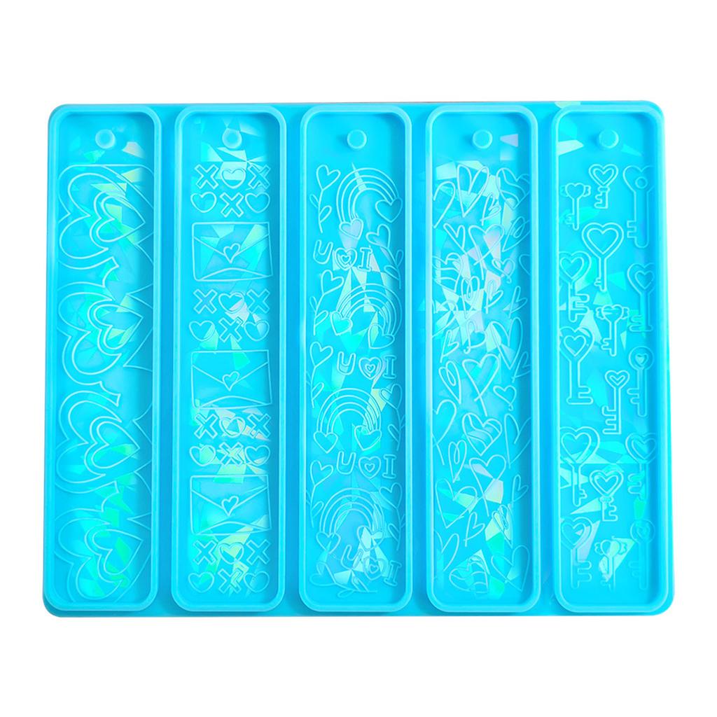 Holographisches Lesezeichen Harzform Herz Silikonform mit Loch Epoxid Gießformen Lesezeichen Schlüsselanhänger Herstellungswerkzeug DIY
