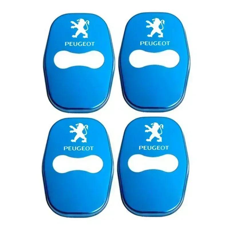 4pcs Car Door Lock Cover Protection Stickers Styling for Peugeot b 301 308 308S 408 508 508L 2008 3008 4008 5008 207CC 308CC
