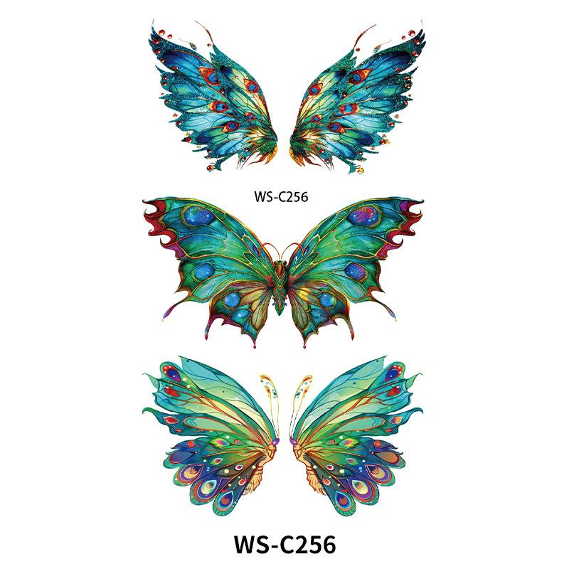 New Colored Butterfly Ins Style Tattoo Stickers Waterproof Arm Advanced Stage Performance Makeup Face