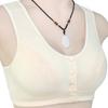 Lace Flower Front Button Underwear Women's Vest Style Middle-aged and Elderly Bra Large Size No Steel Ring Underwear