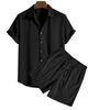 Men's Casual Loose Multicolor Beachwear Corduroy Short-sleeved Suit Two-piece Suit