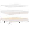 LED Box Spring Bed in Cream and White 200 x 200 cm Cord Fabric