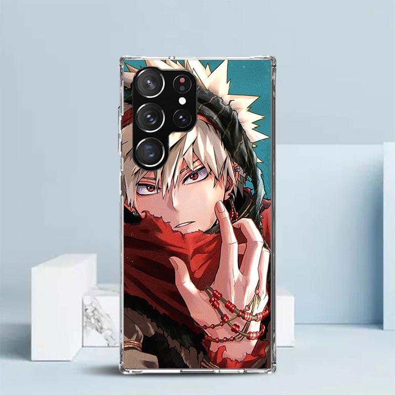 Bakugou Katsuki MHA My Hero Phone Case For Samsung Galaxy S24 S25 Edge S26 Ultra S22 S23 Plus S21 + S20 FE Soft TPU Back Cover G