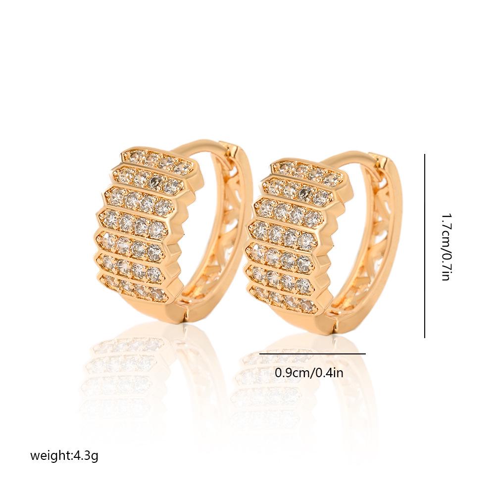 Gold Multi-Style Zircon Hoop Earrings for Women