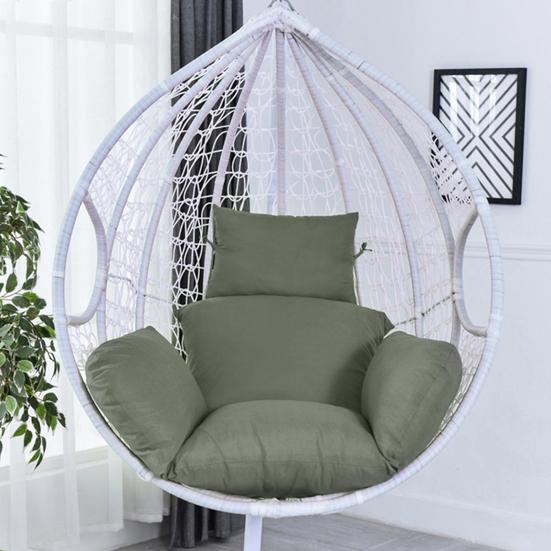 Egg Chair Cushion Swing Chair Cushion with Headrest Washable Hanging Basket Seat Cushion Replacement for Patio Garden Egg Chair