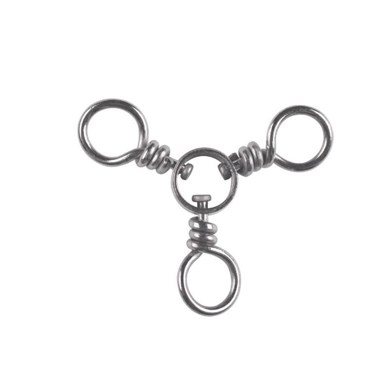 100pcs Swivels Fishing 3 Way Barrel Crossline Swivels Rolling Tackle Fishing